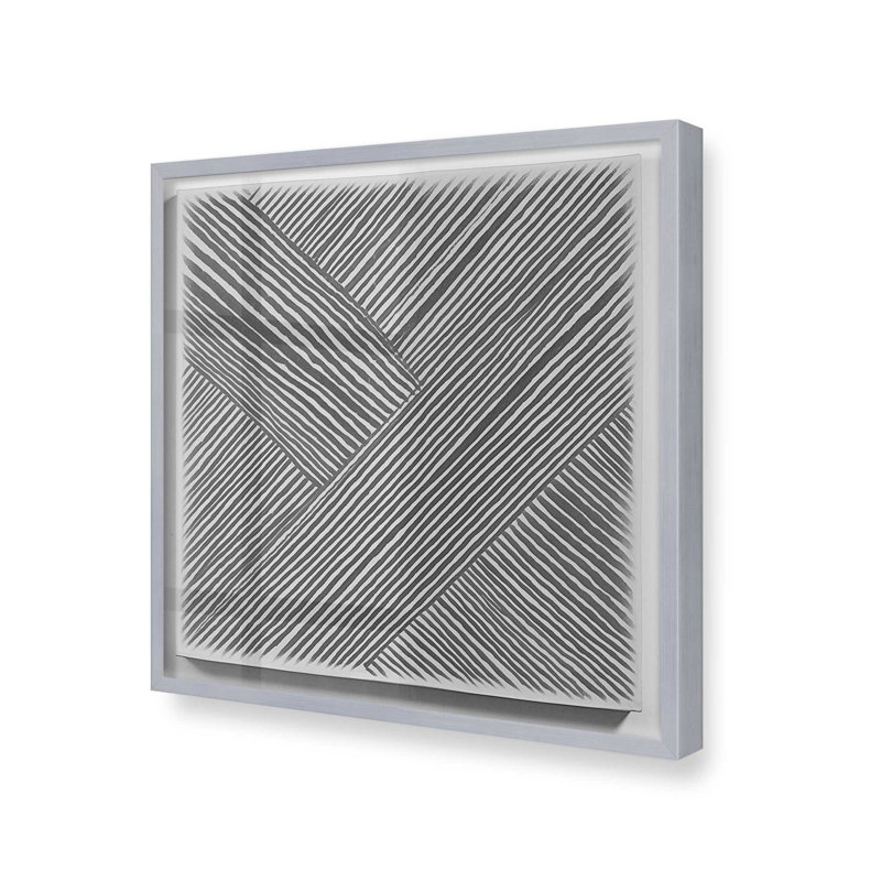 Illusion linéaire III, Polished Chrome Single Picture Framed, H 21,75 po x l 21,75 po