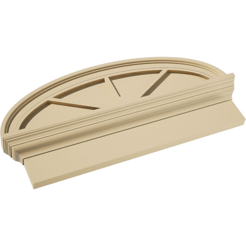 Fronton en uréthane Elliptical Signature, brun clair apprêté, 26 po x 13,375 po x 2,75 po, Combinaison, 3 rayons