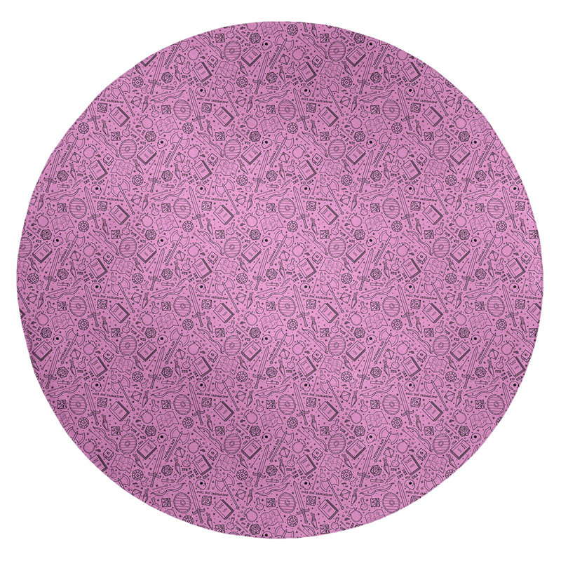 Tapis de zone rose classic, Rond 5 pi