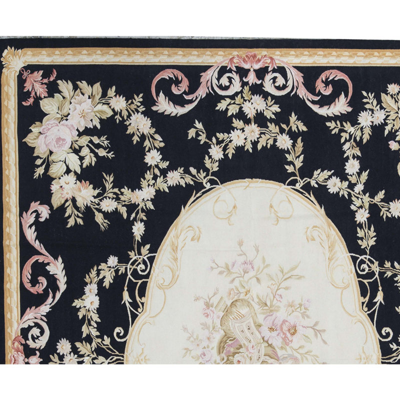Aubusson Hand Knotted Wool Oriental Area Rug