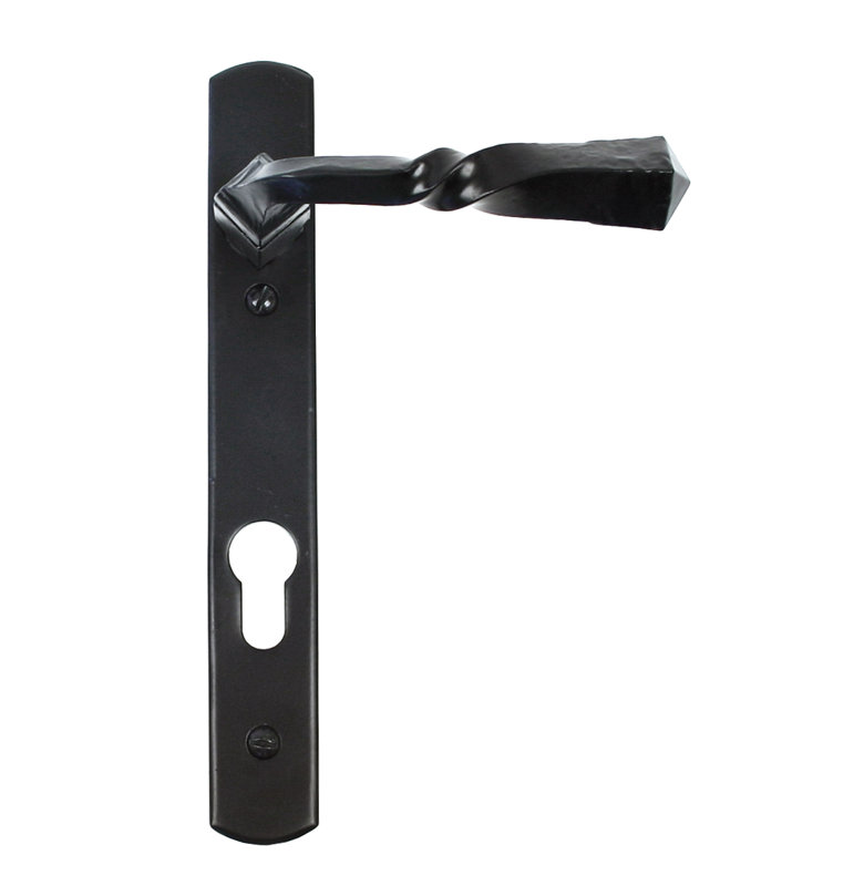 Narrow Lock Door Handle, Black