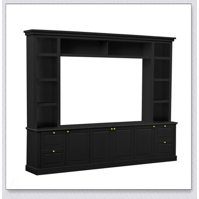 All-in-One Modern TV Stand with Bookcase for TVs up to 70 inch, Entertainment Center with 3 Adjustable Shelves, Ample Storage Space