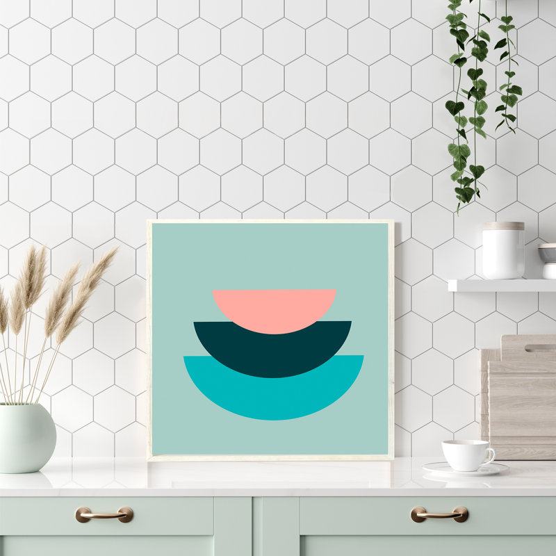 «Boho Greco VI», art mural sur toile tendue par Lisa Kaw, H 26 po x l 26 po x P 2,5 po, Toile encadrée ivoire