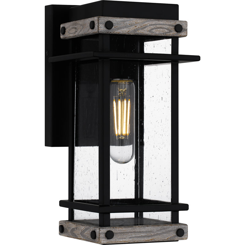 Lanterne murale d'extérieur noir mat 1 lumière Strader, H 11,5 po x l 5,5 po x P 6,5 po