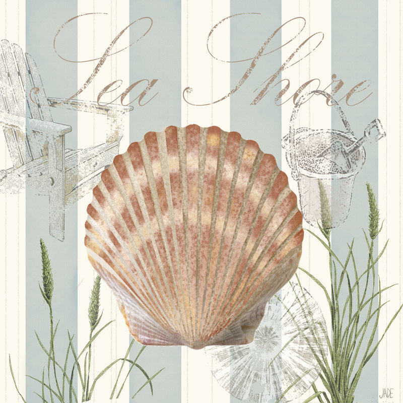 Coquillages au bord de la mer II, H 20 po x l 20 po x P 1,25 po