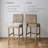 Seagrass Upholstered Bar Height Stool with Solid Wood Frame, 3-Pack-103764925-117165455-103764928