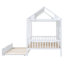 Lit double en bois avec lit gigogne simple, lit de jour en bois