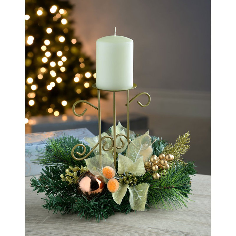 Poinsettia Candelabrum Arrangement