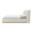 Base de lit tapissier Modern Premium - tête de lit à oreilles, tissu performant, coins arrondis-106361971