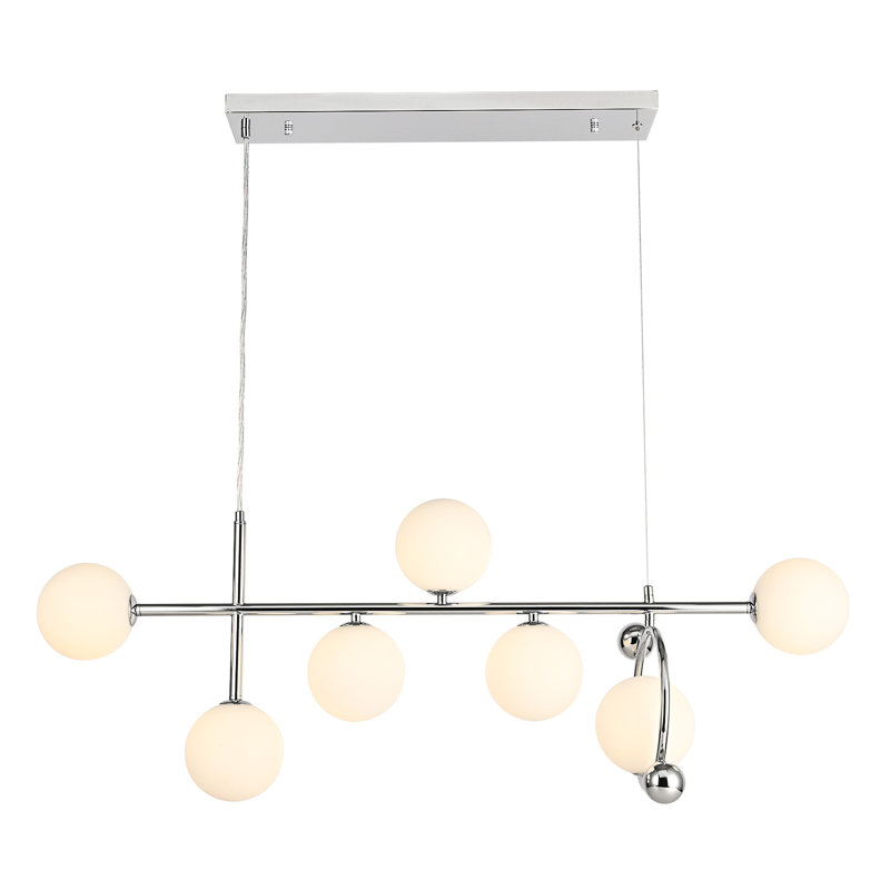 Lustre linéaire en cristal 7 lumières DEL