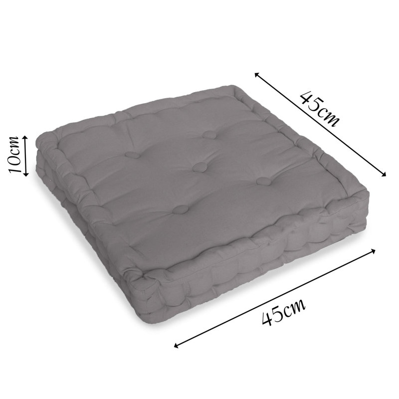 100% Cotton Booster Armchair Seat Pads Cushion, Charcoal
