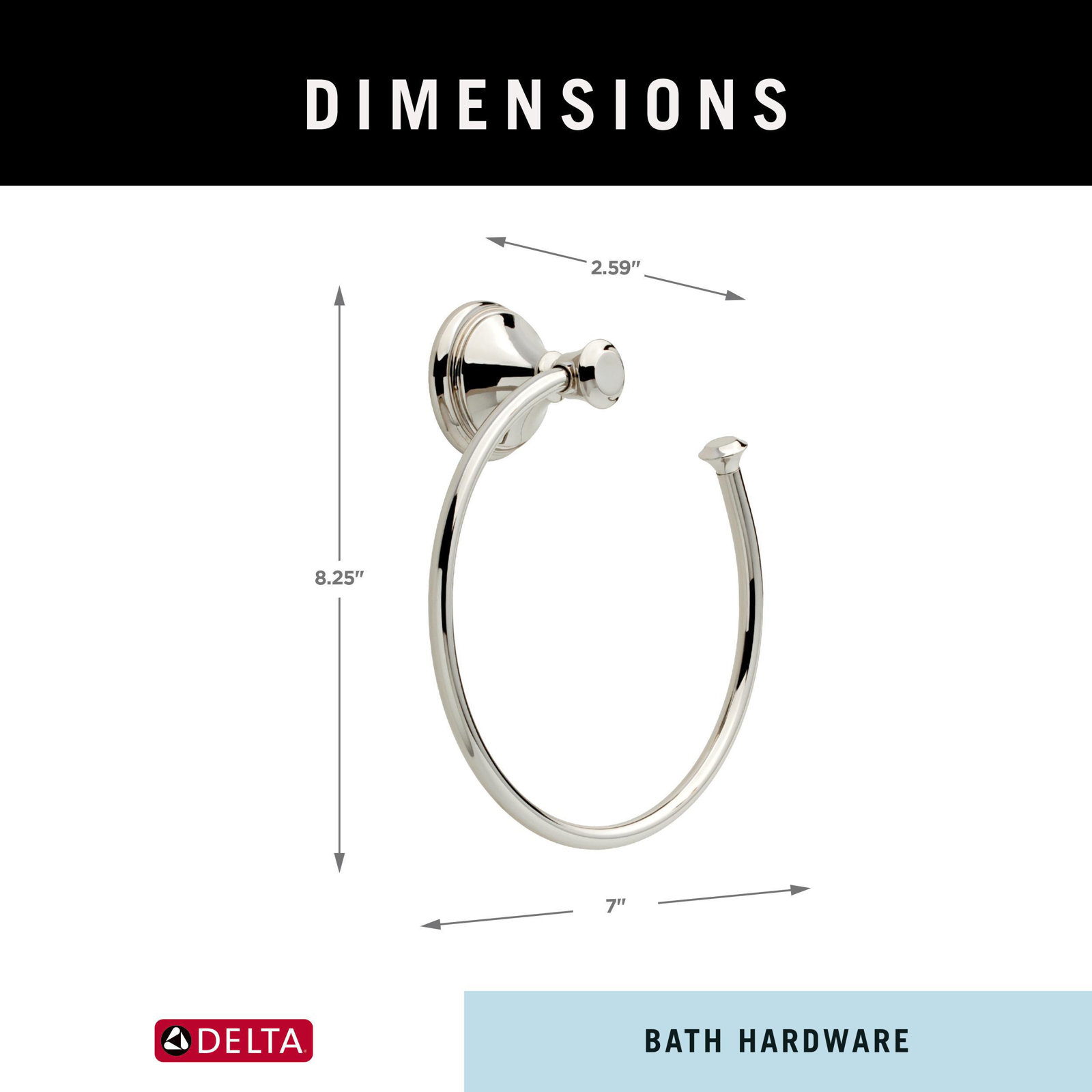 Cassidy™ Round Open Towel Ring, Brilliance Polished Nickel
