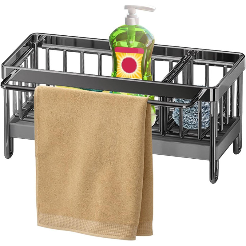 Kitchen Sink Organizer - Sink Sponge Holder Stainless Steel Kitchen Brush Holder Sink Draining Rack Rustproof Sink Brush Holder Wallmounted Drain Auto Drainage Storage Rack For Kitchen Bathroom