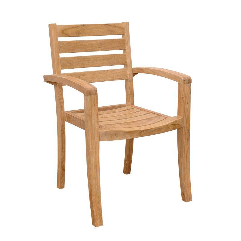 Catalina Stacking Teak Patio Dining Chairs
