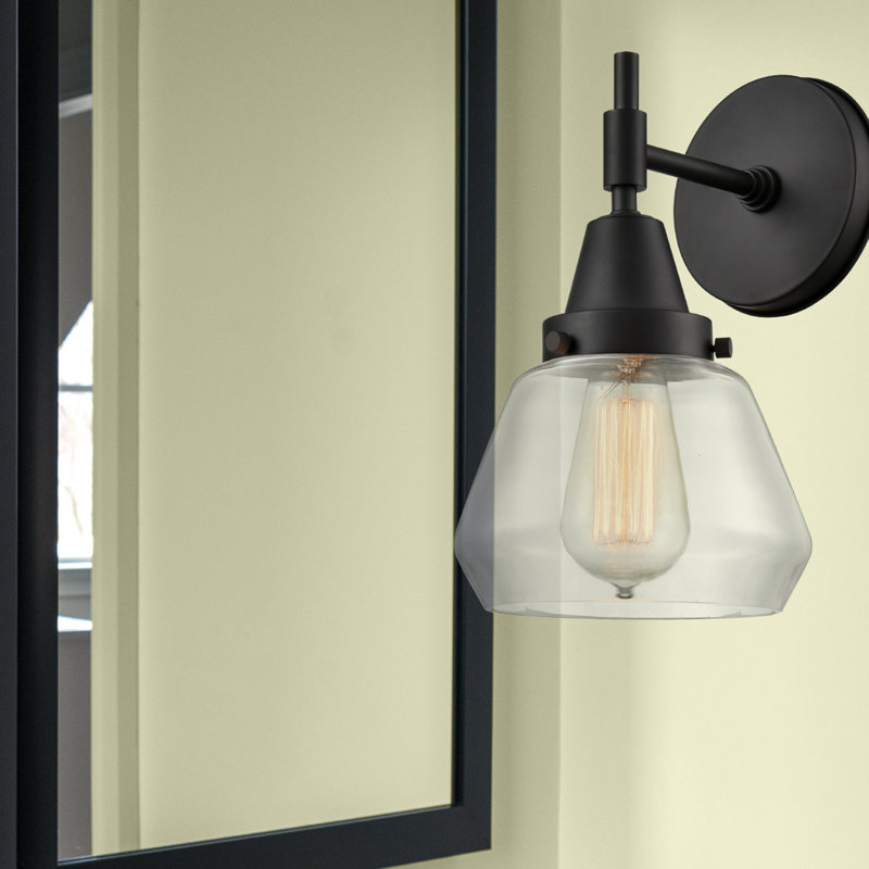 Gayle Armed Sconce, Matte Black, LED, Clear