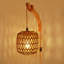 1- Light Dimmable Boho Plug In Wall Sconces Farmhouse Rattan Lamp