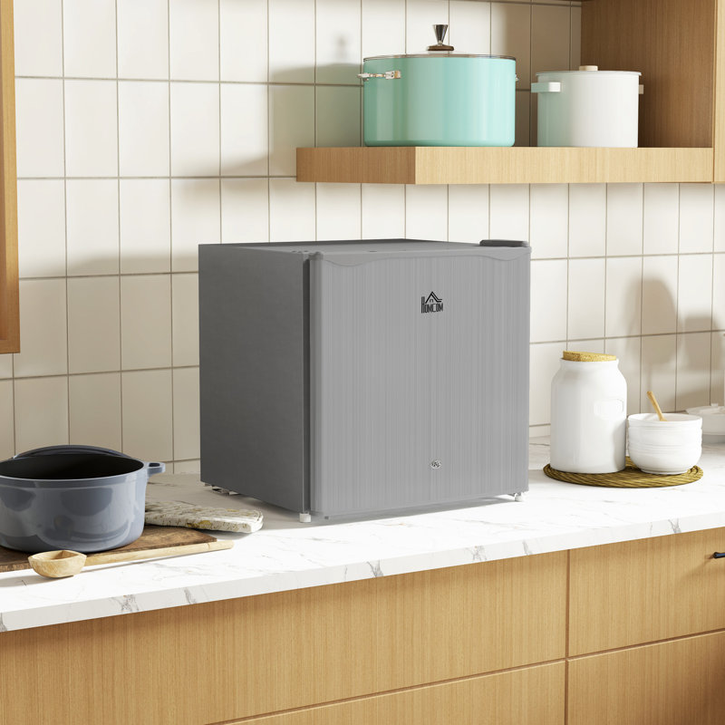 Cardali 46L Counter Top Fridge Mini Fridge with Lock Chiller Box, Grey