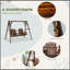 Balancelle en bois avec support, balancelle de patio 2 places avec table centrale