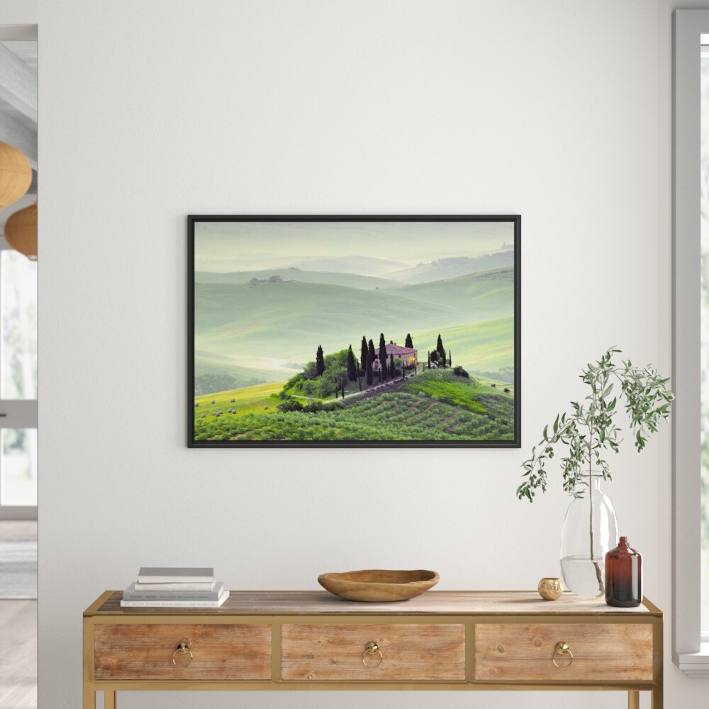 Gerahmtes Wandbild Wunderschöne Toskana Landschaft