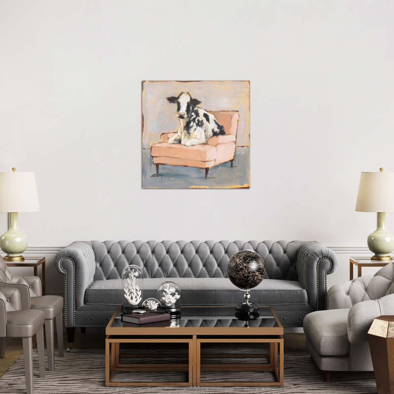 Moo-ving In II by Ethan Harper - Print on Canvas, 45.72 cm H x 45.72 cm W x 1.91 cm D, No Frame