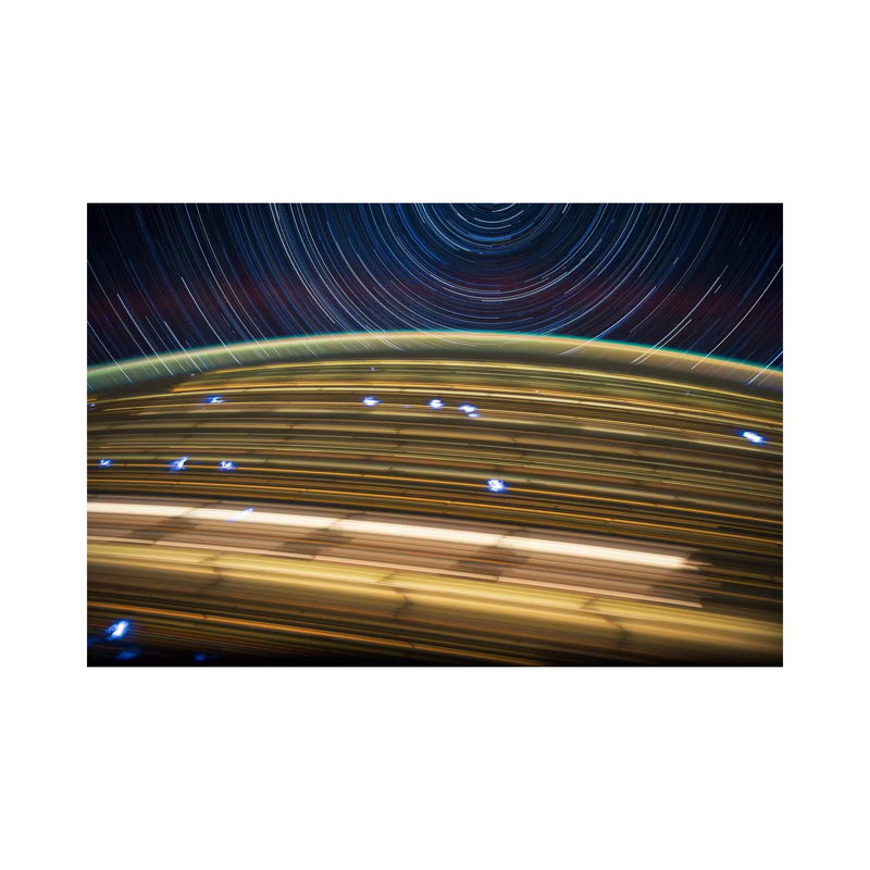 Long Exposure Star Photograph From Space IV - Wrapped Canvas Print, 20.32 cm H x 30.48 cm W