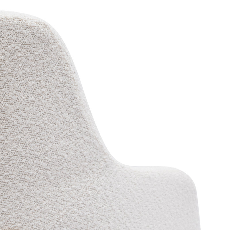 Fauteuil pivotant de 23,6 po Breann, Mélange de polyester crème