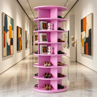 Rotating Shoe Rack 7 Tier Spinning Shoe Organizer Tower for 28-32 Pairs, 360-Degree Revolving Lazy Susan Shoe Storage Cabinet with Round Carousel Shelves for Closet, Bedroom, Entryway