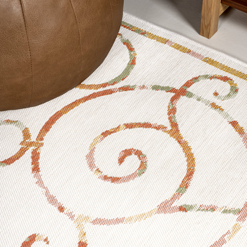Tapis intérieur / extérieur Skillern Classic Cottage Filigree Scroll, Tapis de couloir 2 pi x 8 pi