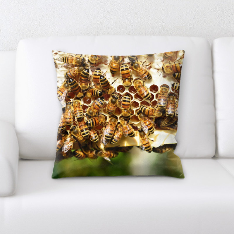 Coussin décoratif abeilles miel