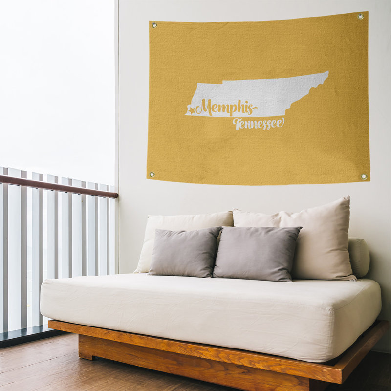 Tapisserie murale tennessee memphis, H 50 po x l 59 po, Jaune