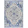 Tapis géométrique rectangulaire bleu en polypropylène tissé à la machine