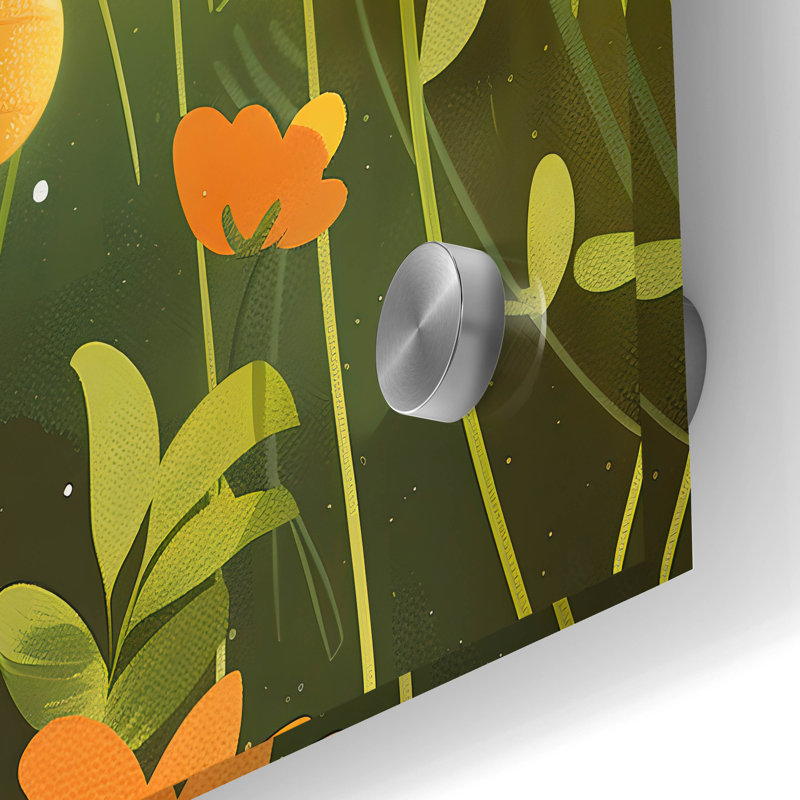 «Bees and Flowers» par Andreas Magnusson, art mural en verre acrylique, H 36 po x l 24 po x P 0,2 po