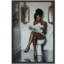 Élégance «Femme glamour lisant un journal, œuvre d'art chic, salle de bain / meuble-lavabo / salle d'eau, peintures murales, impression sur toile numérique encadrée»-112455135-112455129-112455136