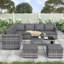 Rattan Garden Corner Sofa Set with Coffee Table & 2 Stools, Outdoor Patio Furniture Set for Garden, Terrace & Balcony