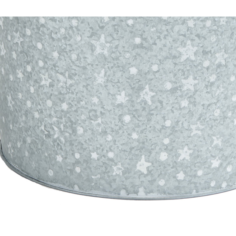 Pot de fleurs en métal galvanisé Monango, Argent, H 10,5 po x l 12 po x P 12 po