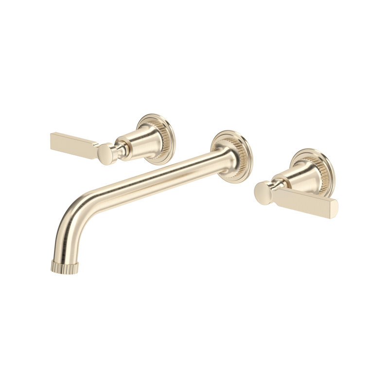 Apadana Wall Mount Tub Filler Trim With C-Spout, Satin Nickel