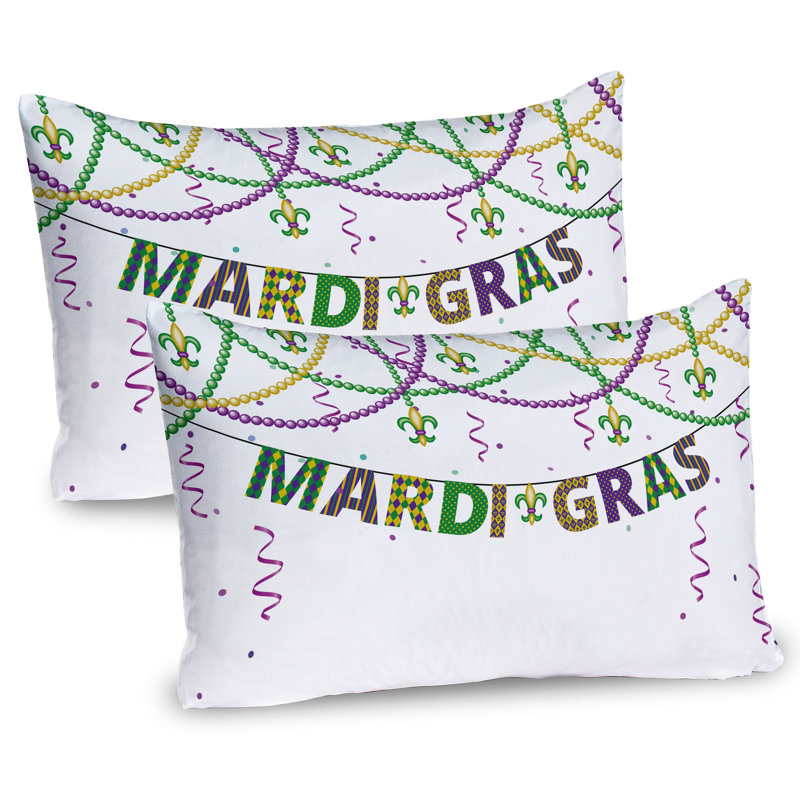 Ensemble de 2 taies décoratives Ambesonne Mardi Gras Fleur De Lis, H 20 po x l 26 po