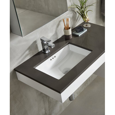 Lavabo de salle de bain rectangulaire encastré avec trop-plein Essence
