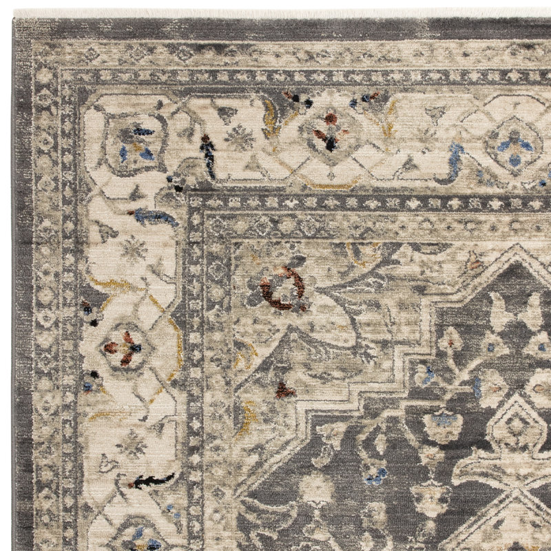 Belsan Persian Medallion Grey/Beige Area Rug, Rectangle 160 x 240cm