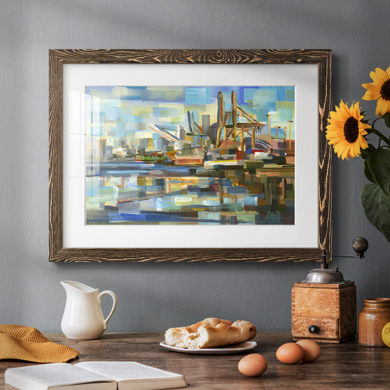 Port of Seattle, reproduction d'art sur toile, Noyer, H 26 po x l 38 po