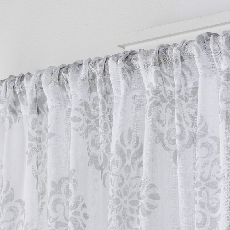 Knisley Sheer Curtain Pair, 54" W x 96" L, Dove Gray