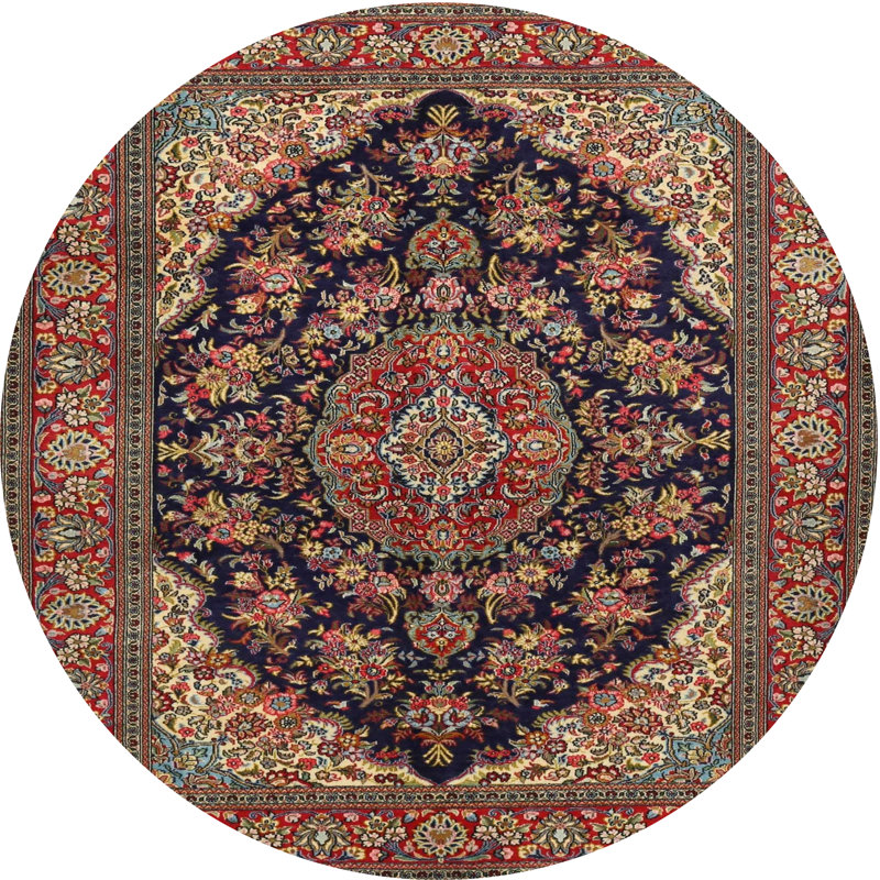 Cavid Oriental Indoor Rug, Round 7'