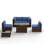 Ensemble de conversation modulaire en rotin pour 4 personnes avec coussins-570393812-562157633