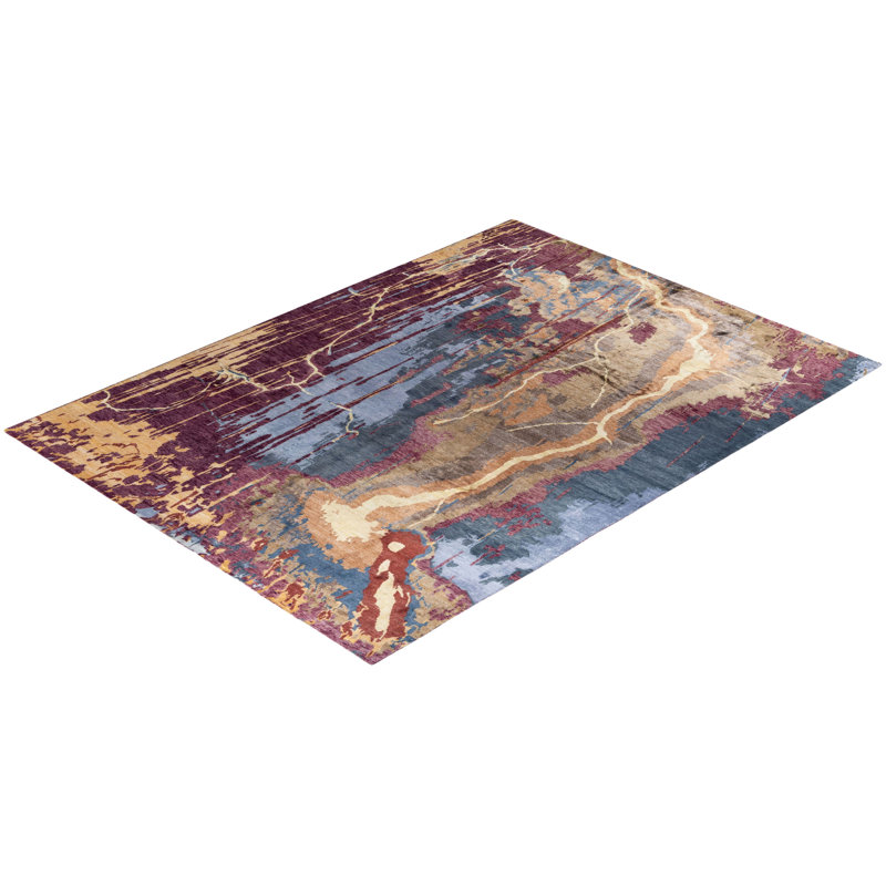 Overdyed One-of-a-Kind 9' 3" X 12' 1" Hand Knotted Area Rug