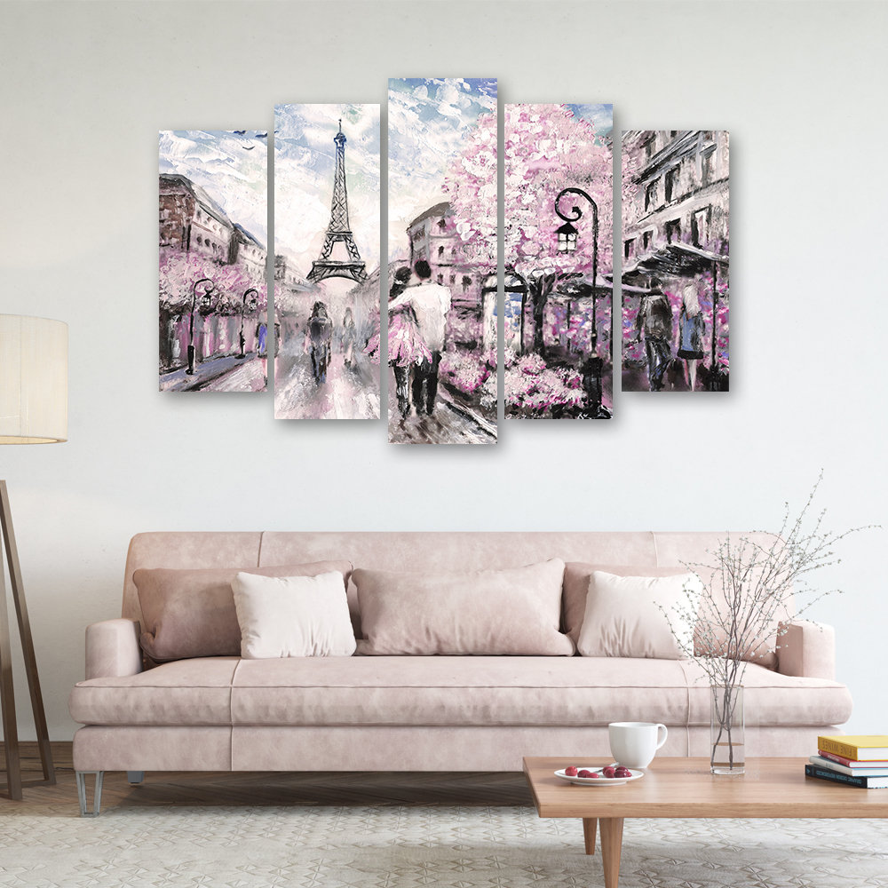 Leinwandbild France Paris Eiffel Tower Pink