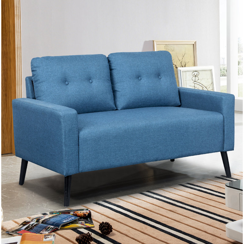 Ratcliffe Upholstered 55'' Loveseat, Ocean Blue