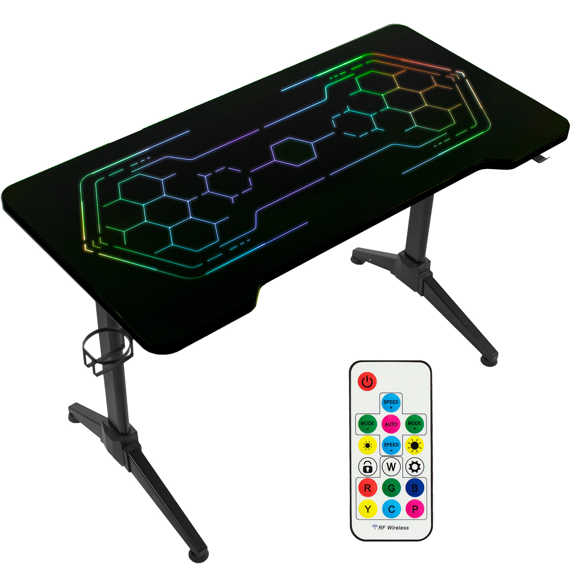 vivo Black 71 x 30 Full Size Desk Pad with RGB Ambient Lighting