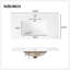 Meuble-lavabo rayé de luxe 36 po, double rangement à fermeture en douceur et lavabo en céramique de qualité supérieure, brun foncé