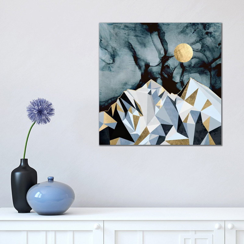 Midnight Peaks - impression d'art graphique, Aucun mat, H 18 po x l 18 po x 1,5 po, Toile tendue