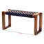 Banc décoratif bleu marine et brun naturel Spencer, H 15,57 po x l 31,26 po x P 11,6 po